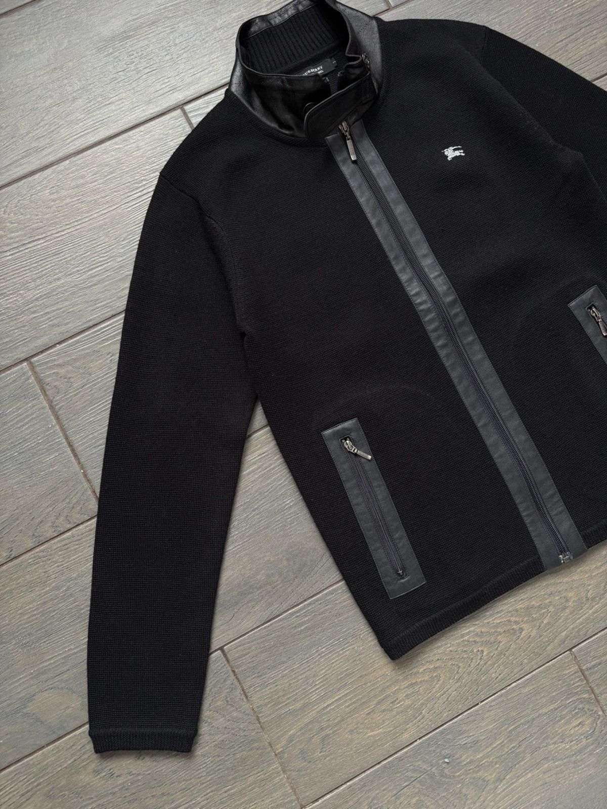 Burberry Burberry Black Label Knit Pullover Sweater Leather Trim Zip Size US M / EU 48-50 / 2 - 3 Thumbnail