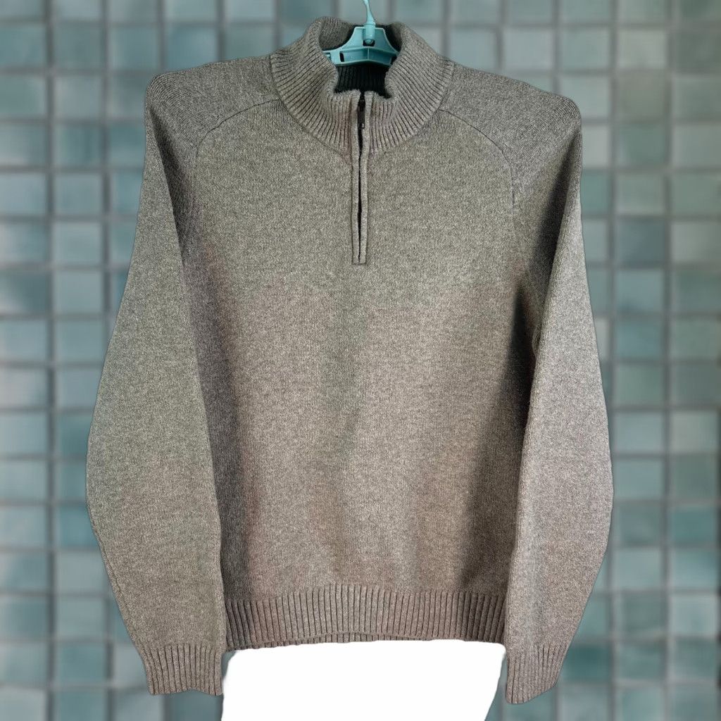 Banana Republic Banana Republic Quarter Zip Knit Sweater Beige Men’s Size L Cotton Size US L / EU 52-54 / 3 - 1 Thumbnail