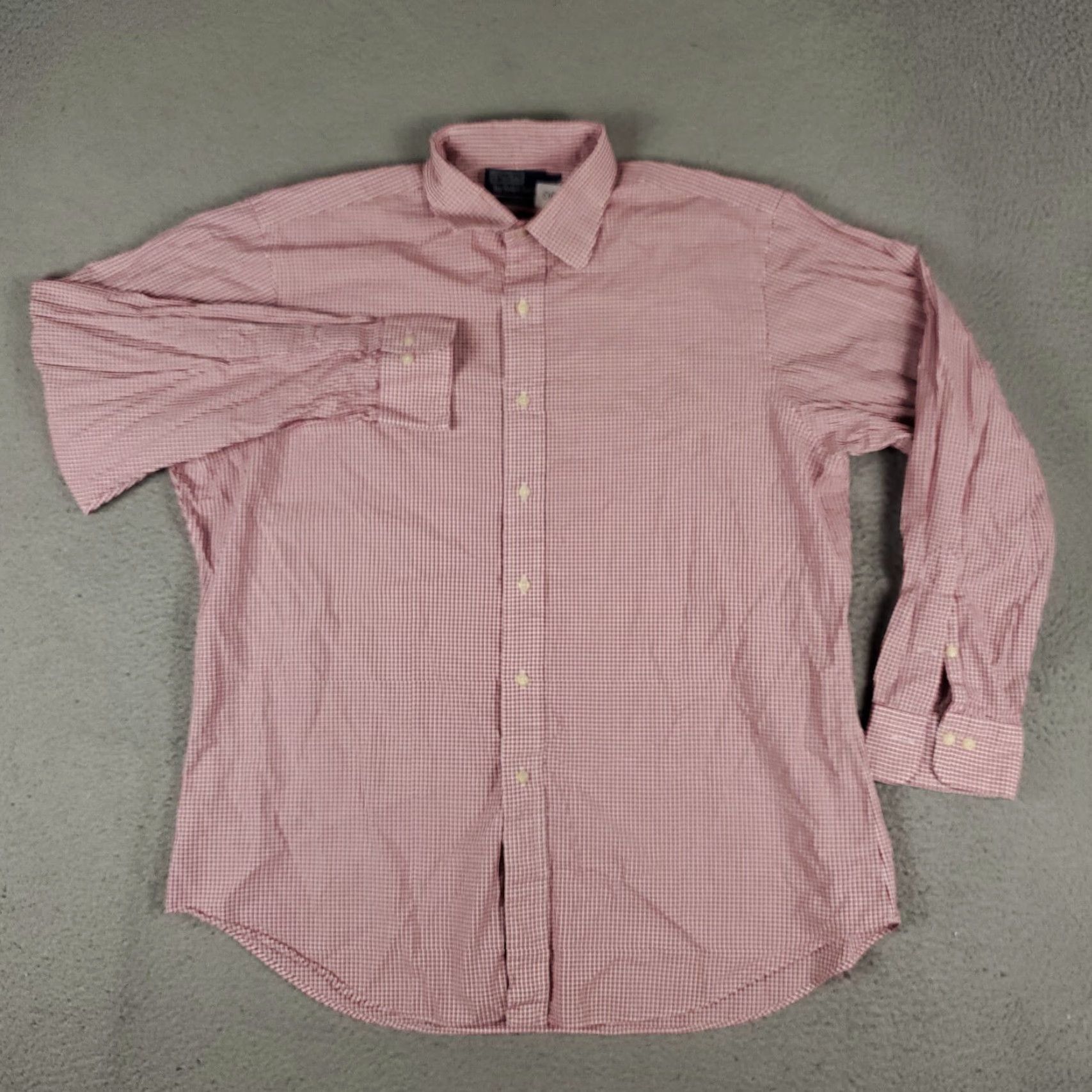 Ralph Lauren Ralph Lauren Dress Shirt Mens Size 17 Red Check Button Up Long Sleeve Casual Business Regular Size 46R - 2 Thumbnail