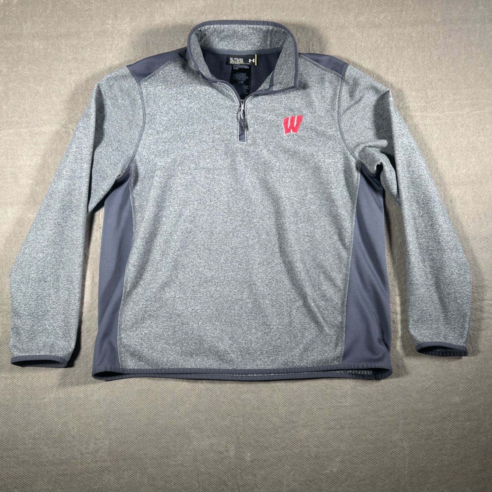 Under Armour Under Armour Wisconsin Badgers 1/4 Zip Pullover Mens XL Gray Coldgear Loose shirt Size US XL / EU 56 / 4 - 2 Thumbnail
