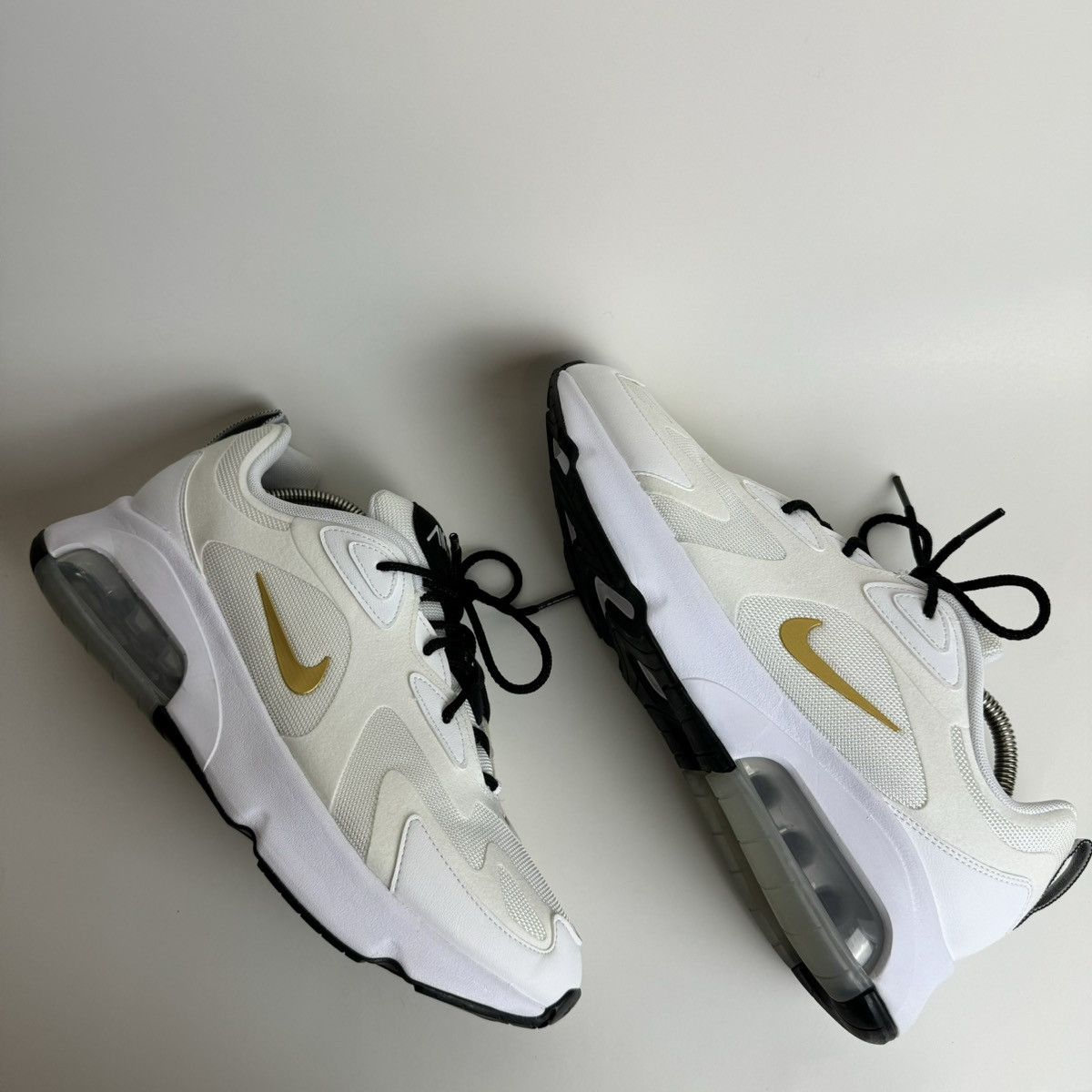 image of Nike Air Max 200 Metallic Gold Shoes in White, Men's (Size 10.5)