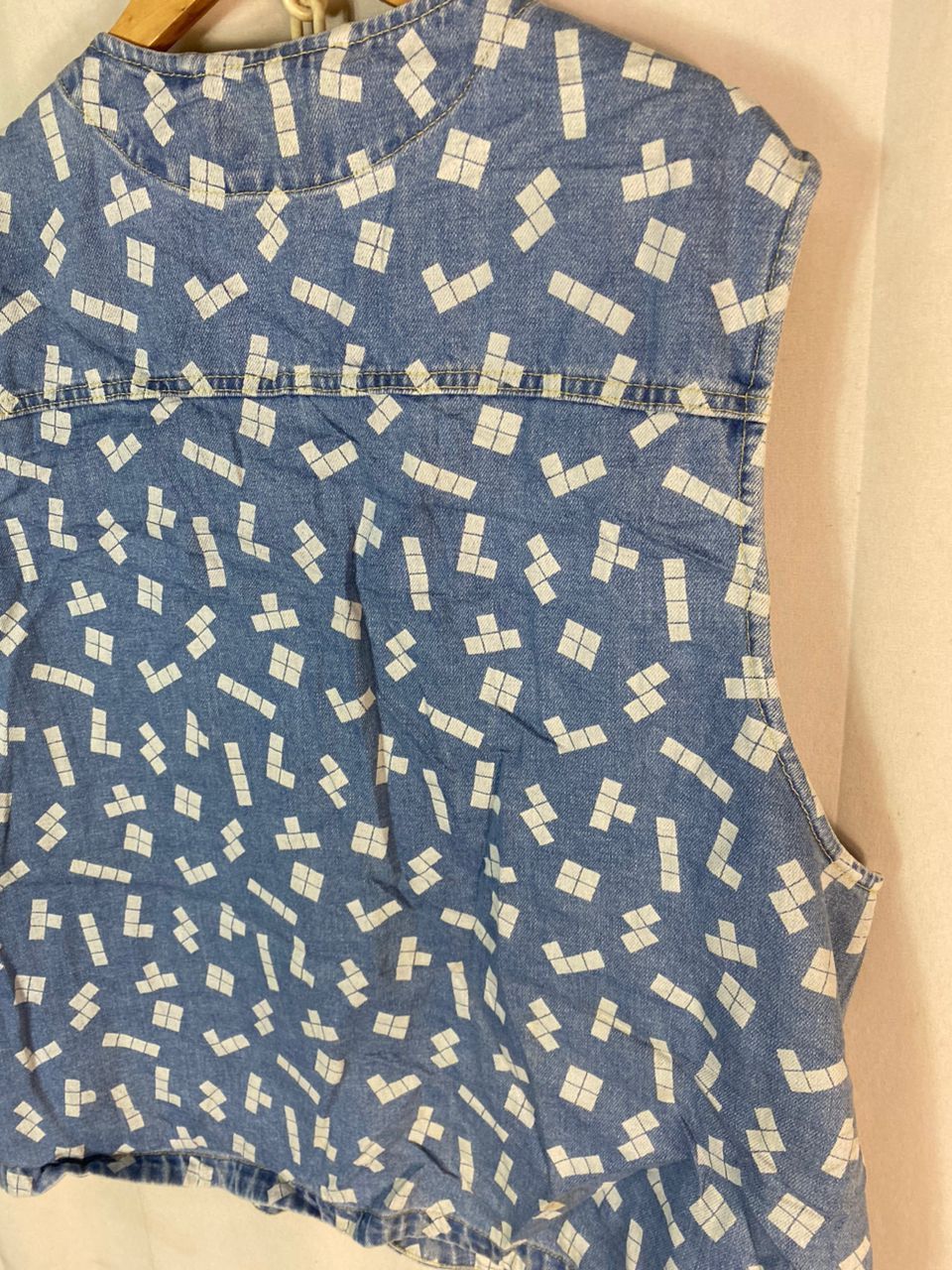 H&M H&M x Tetris puzzle game fullprint denim vest Size US L / EU 52-54 / 3 - 9 Thumbnail