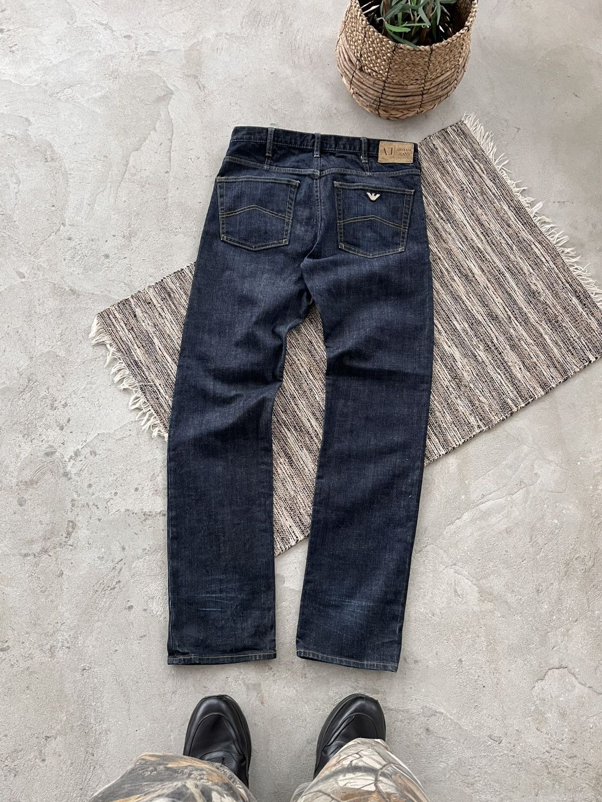 Vintage Armani Denim Navy Selvedge Regular Fit Jeans Luxury