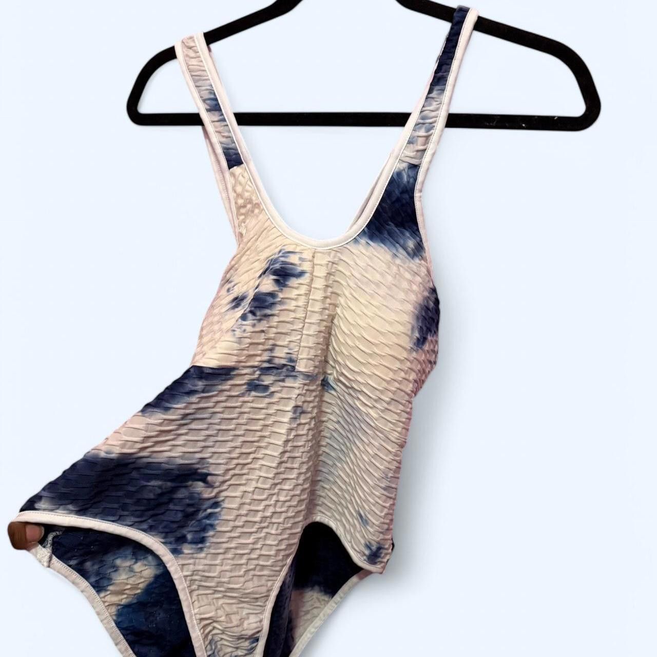 Designer Stylish Navy Tie Dye One-Piece Swimwear Size ONE SIZE - 2 Thumbnail