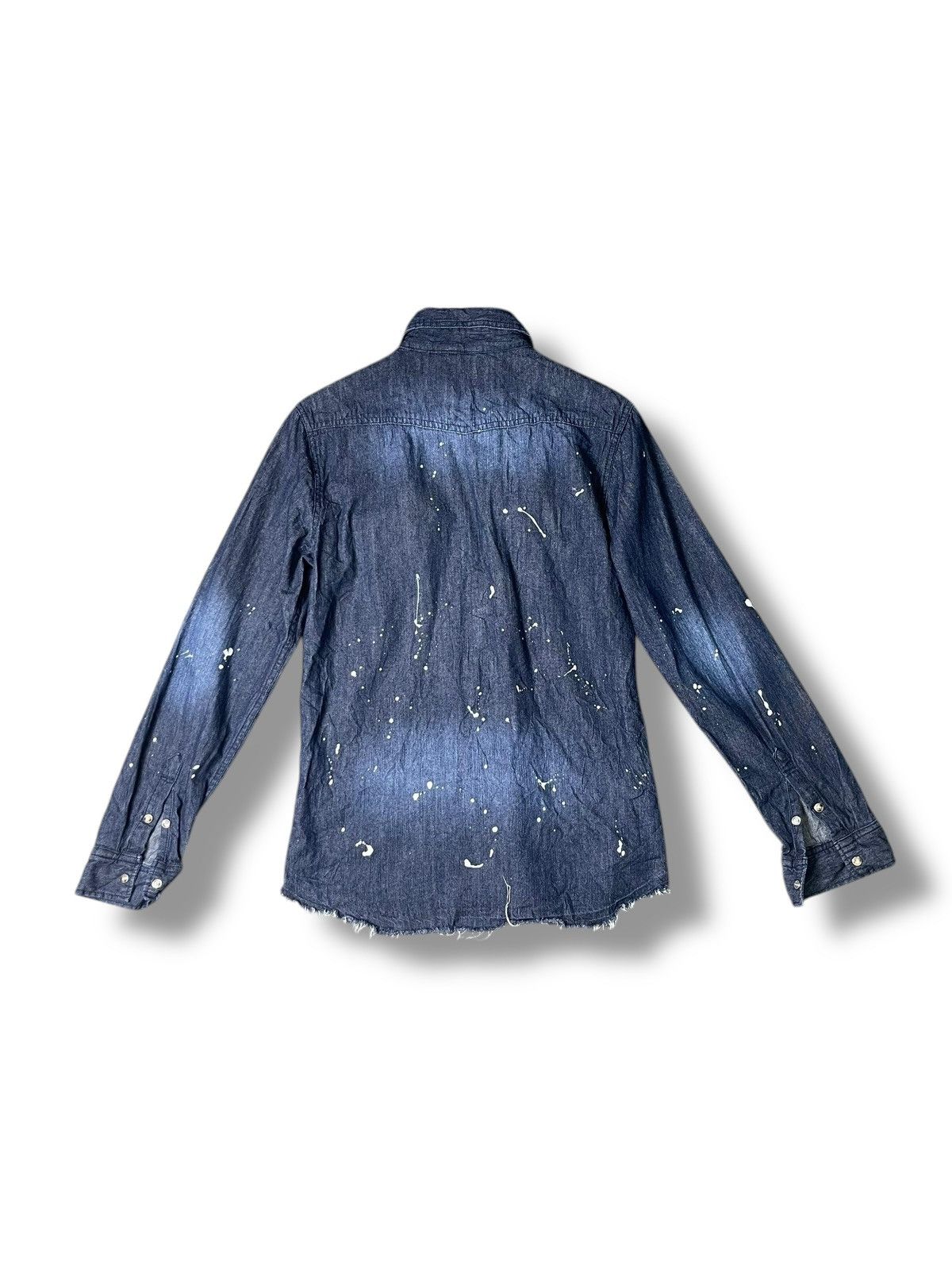 If Six Was Nine × Le Grande Bleu (L.G.B.) × semanticdesign Semantic Design Splatter Paint Denim Button Up Shirt(49) Size US M / EU 48-50 / 2 - 6 Thumbnail