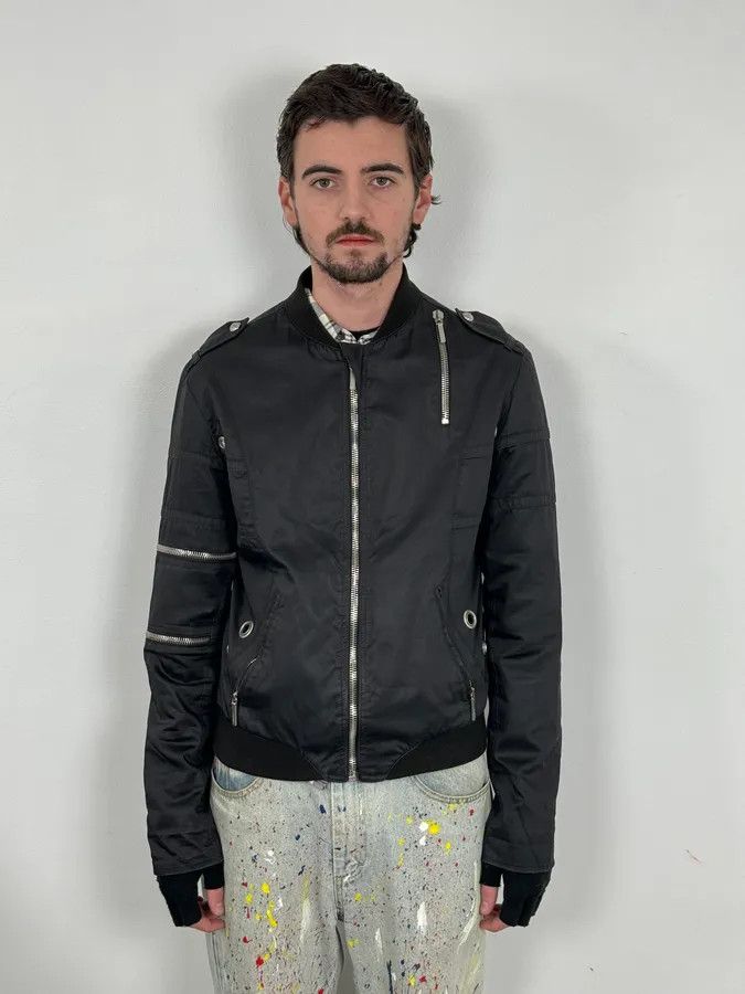 Versace 2000s Versace Black Eyled Multi Zips Jacket Size US M / EU 48-50 / 2 - 2 Thumbnail