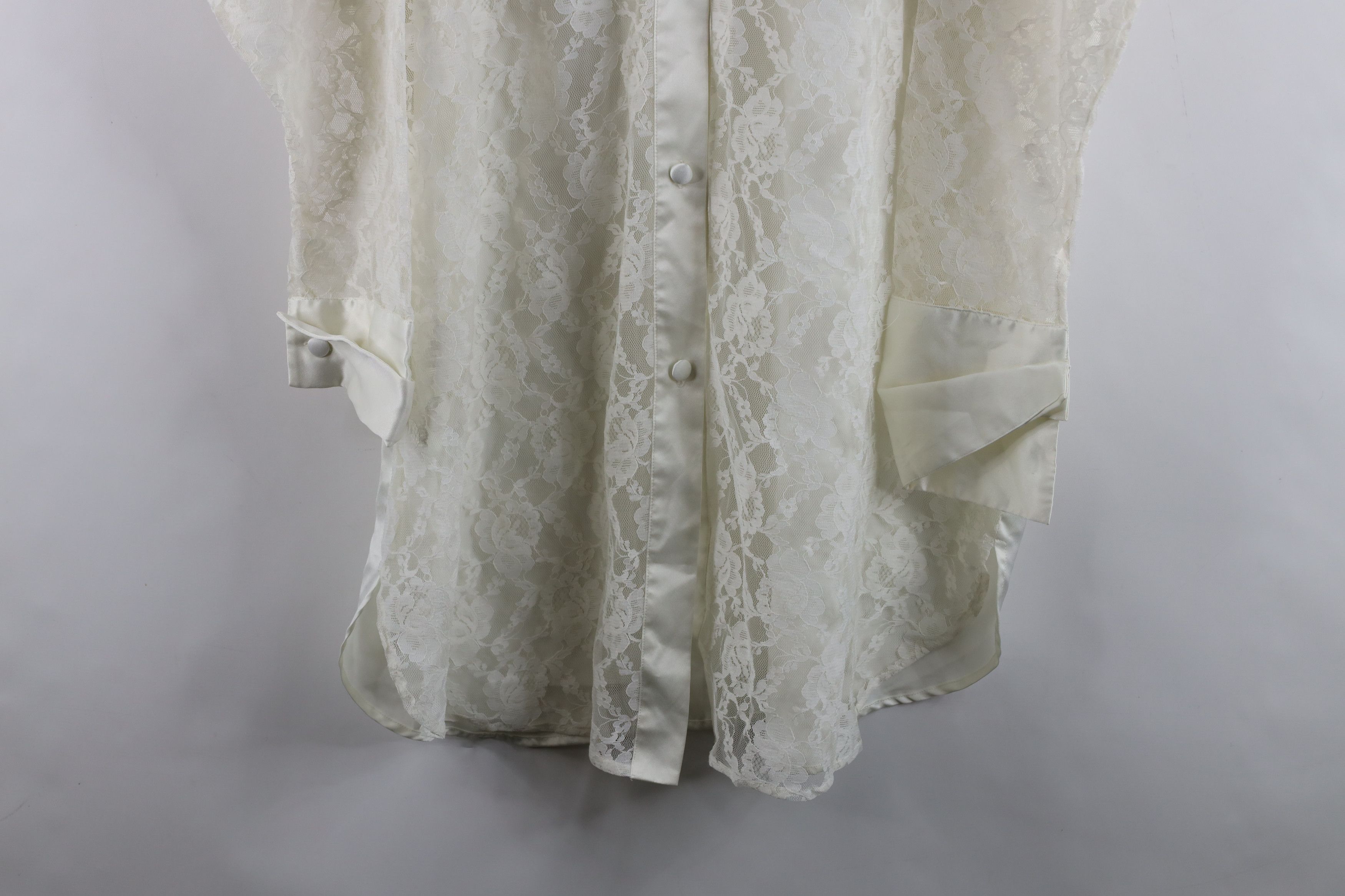Victoria's Secret Vintage 90s Victoria's Secret Lace Button Night Sleep Shirt Size M / US 6-8 / IT 42-44 - 3 Thumbnail