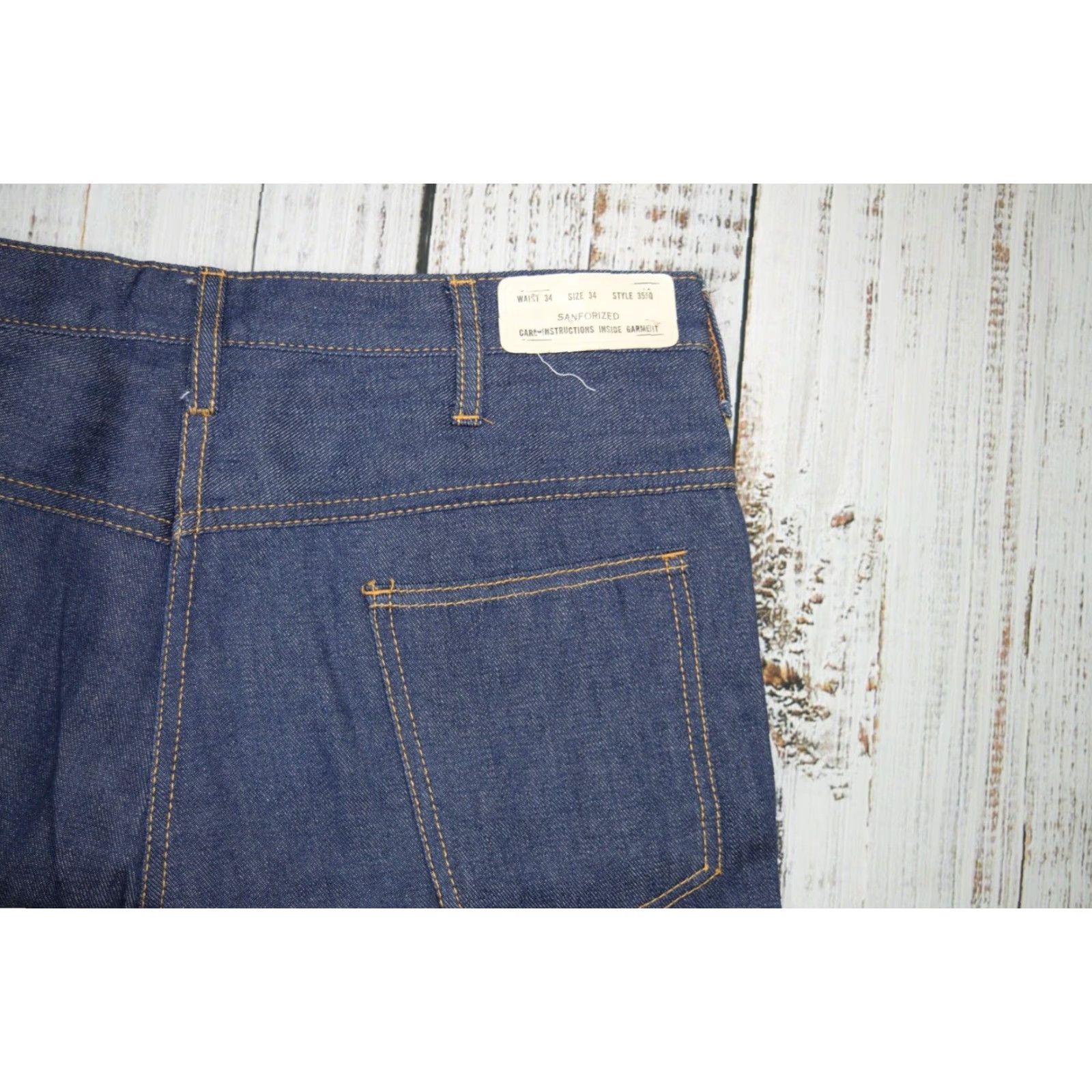 VINTAGE 1960s SANFORIZED DENIM CUT OFF Jean Shorts 34 Waist Blue Hippy Womens