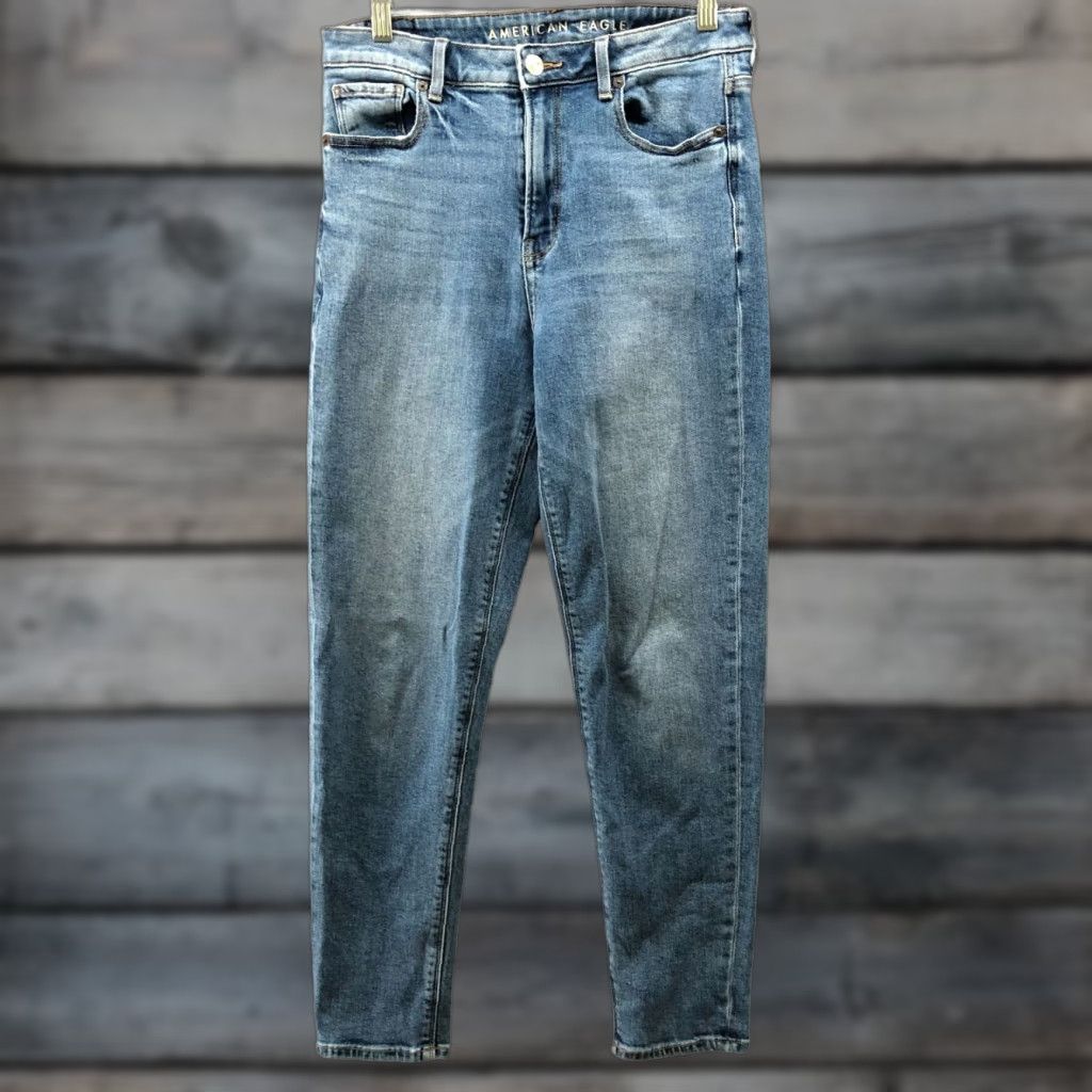 American Eagle Outfitters VINTAGE American Eagle Mom Jeans 4 Blue Medium Wash Stretch Womens 4 Jeans 5-Pocket Denim Rise High Regular Size 27" / US 4 / IT 40 - 1 Thumbnail