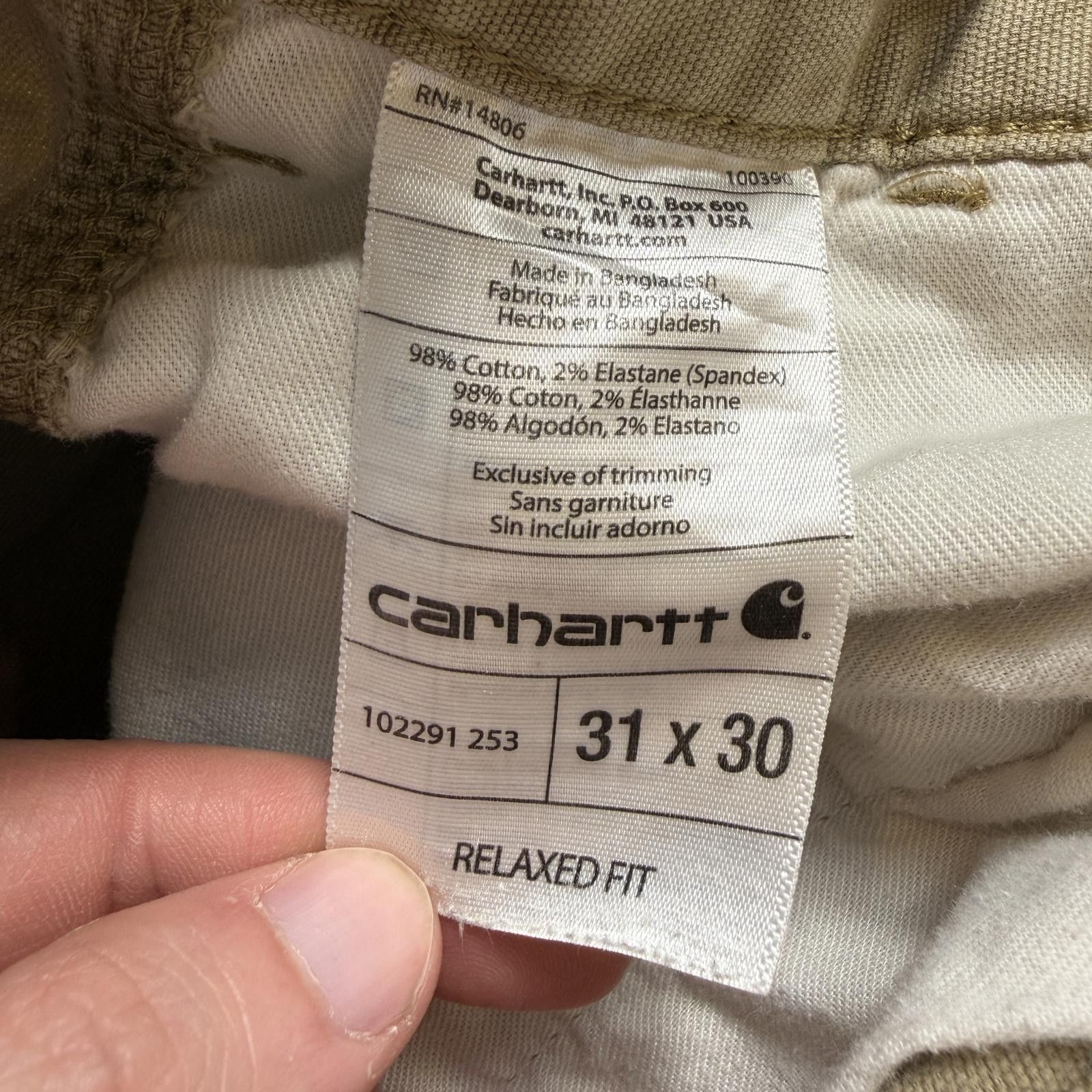 Carhartt Carhartt Relaxed Fit Work Pants Khaki 31x30 Work Carpenter Size US 31 - 7 Thumbnail