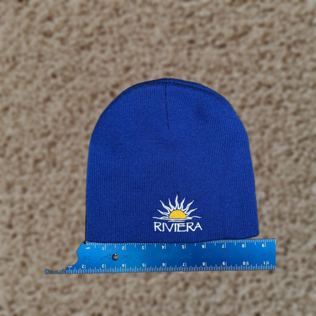 Vintage Promo Headwear Beanie Adult One Size Blue Knit 100% Acrylic Riviera Maya Beach Toque Casual Travel Men/Women Size ONE SIZE - 1 Thumbnail
