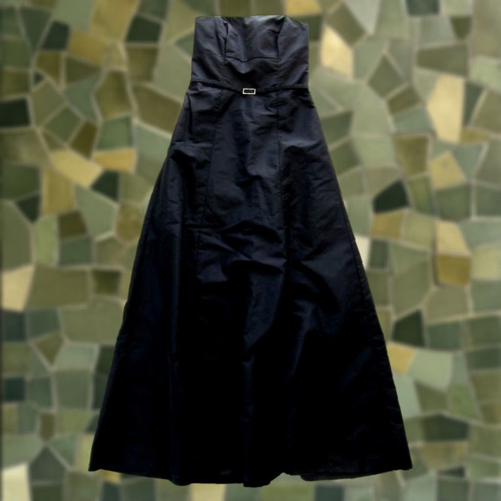 Vintage VINTAGE Hennes Collection Black Taffeta Strapless Long Maxi Dress S/36 Size S / US 4 / IT 40 - 1 Thumbnail