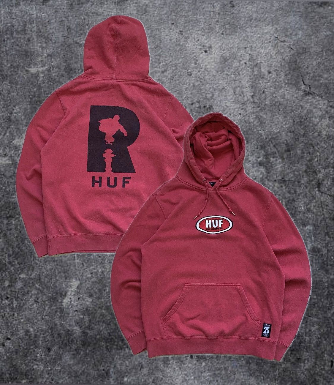 Hook-Ups 🛹 Vintage HUF Skateboards Hoodie center logo Size US M / EU 48-50 / 2 - 1 Thumbnail
