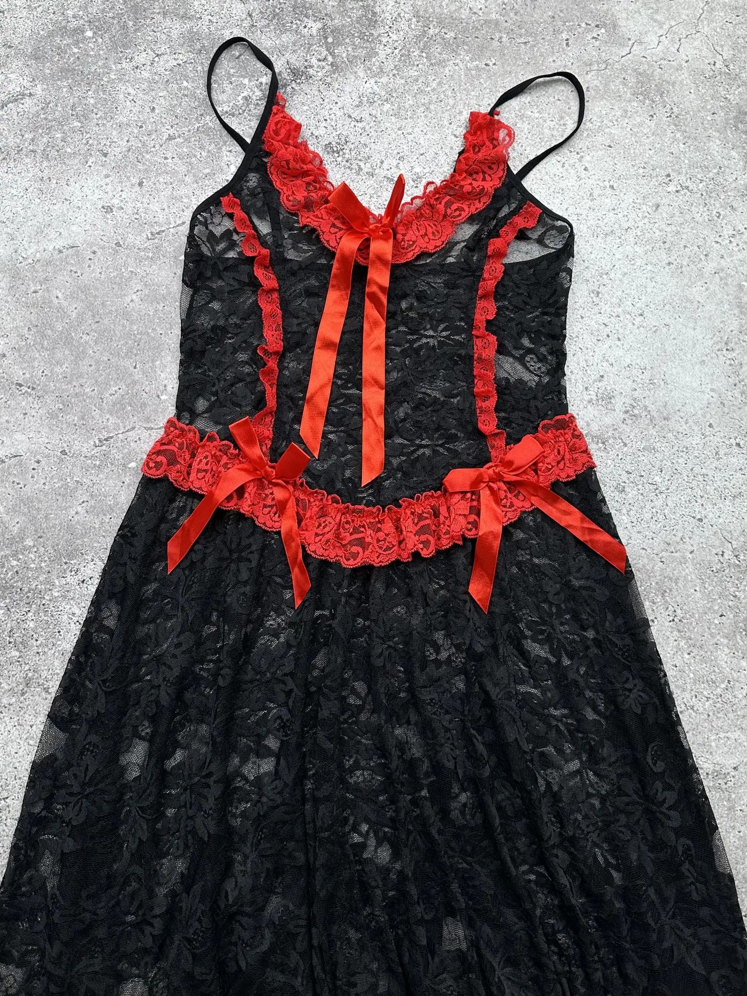 Japanese Brand Vintage Lace Mesh Dress C169(V523) Size S / US 4 / IT 40 - 2 Thumbnail