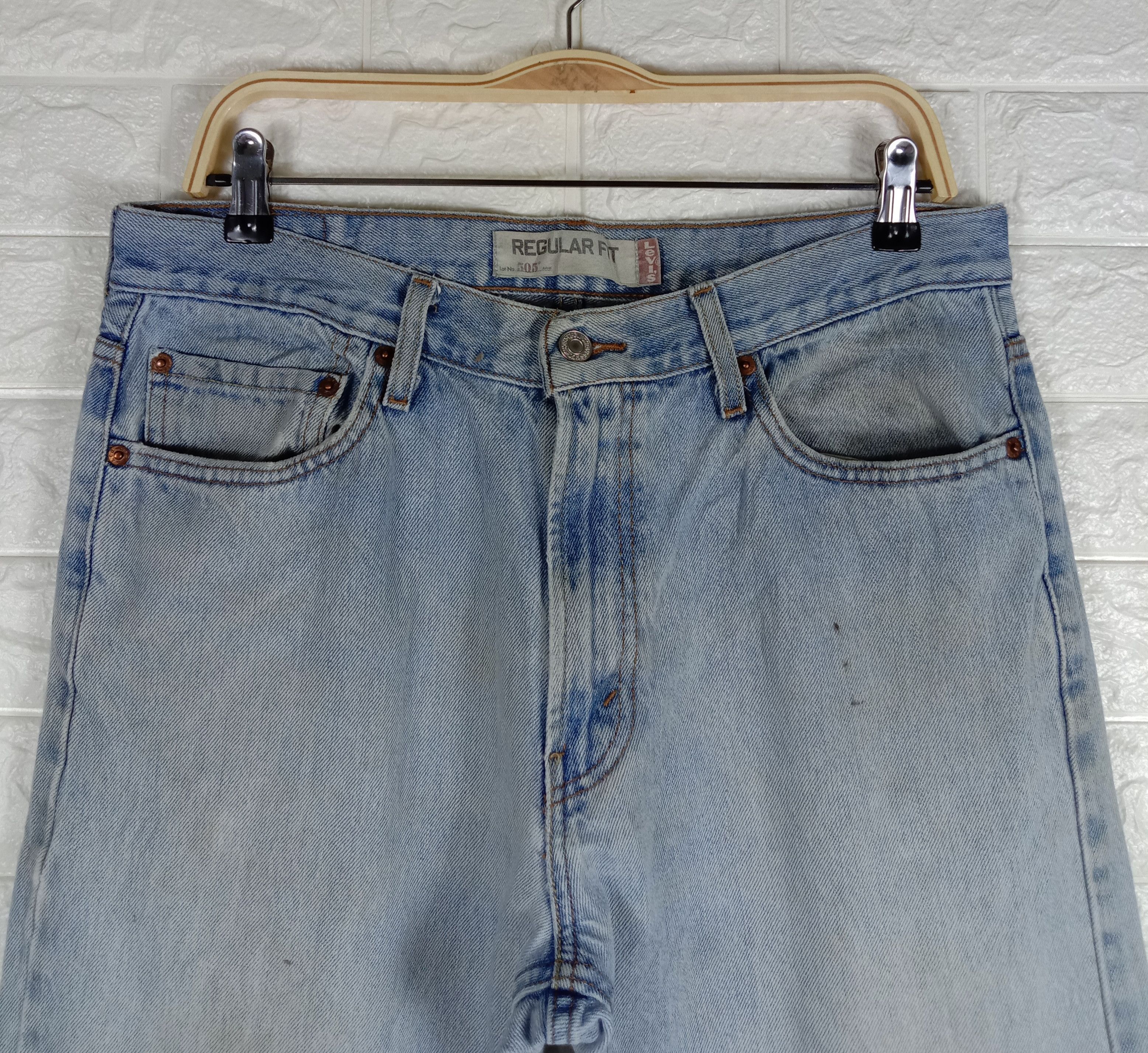 Levi's Vintage Levi's 505 Light Wash Jeans Regular Fit Denim Size US 33 - 2 Thumbnail