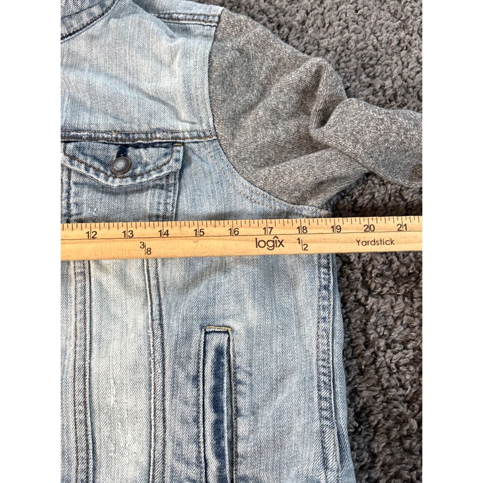 American Eagle Outfitters VINTAGE American Eagle Outfitters Denim Jacket Women L Hooded Button Streetwear Y2K Blue Size L / US 10 / IT 46 - 3 Thumbnail