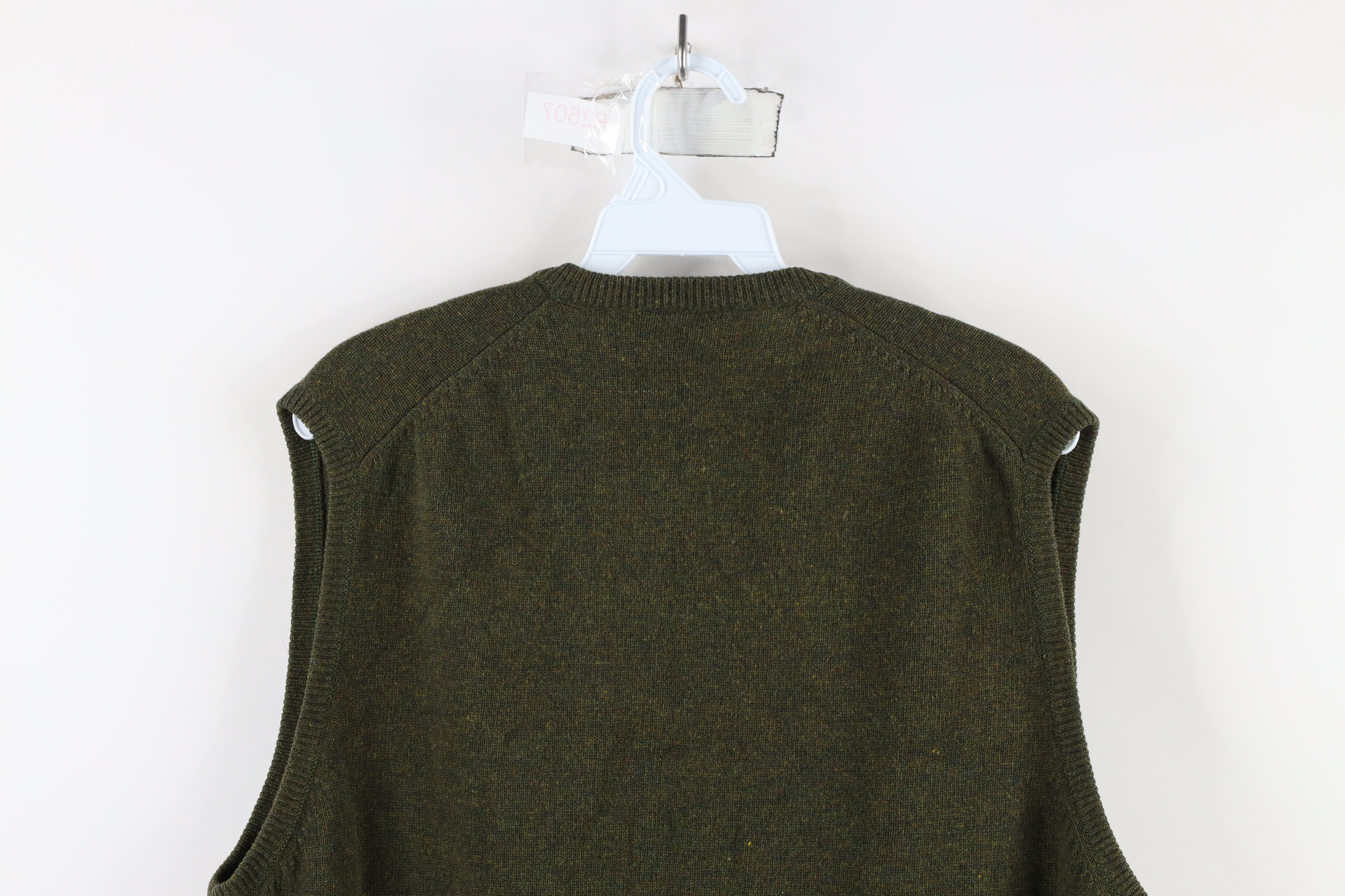 Vintage Vintage 90s Streetwear Wool Blend Knit Sweater Vest Green Size US L / EU 52-54 / 3 - 7 Thumbnail