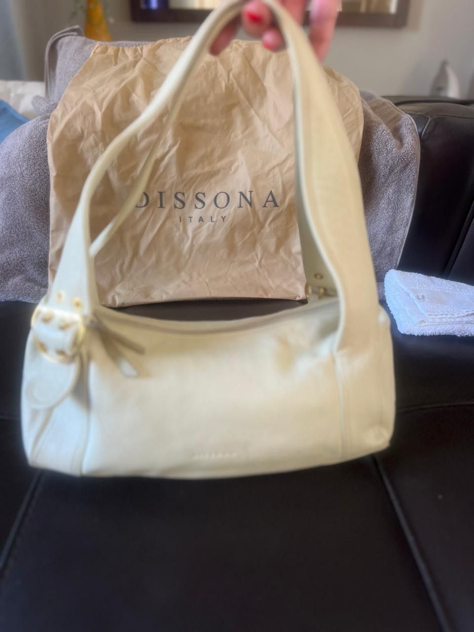 Other Dissona Cream Leather Bag – Everyday Tote/Shoulder Style Size ONE SIZE - 1 Thumbnail