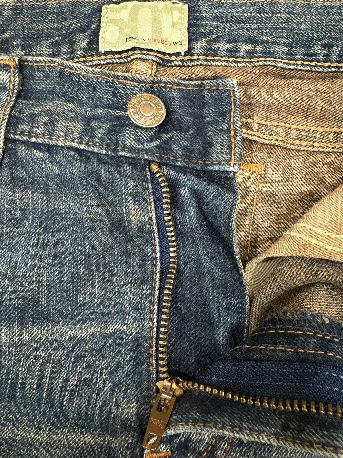 Edwin Vintage Japanese Edwin 503 Mud Wash Distressed Flare Jeans Size 32" / US 10 / IT 46 - 9 Thumbnail