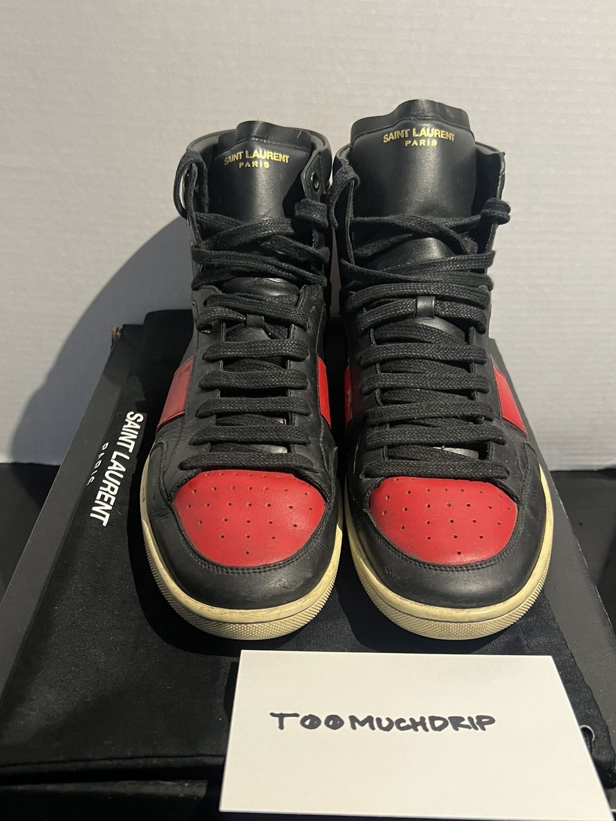 Saint Laurent Paris Saint Laurent High Cut Sneakers Bred | Grailed