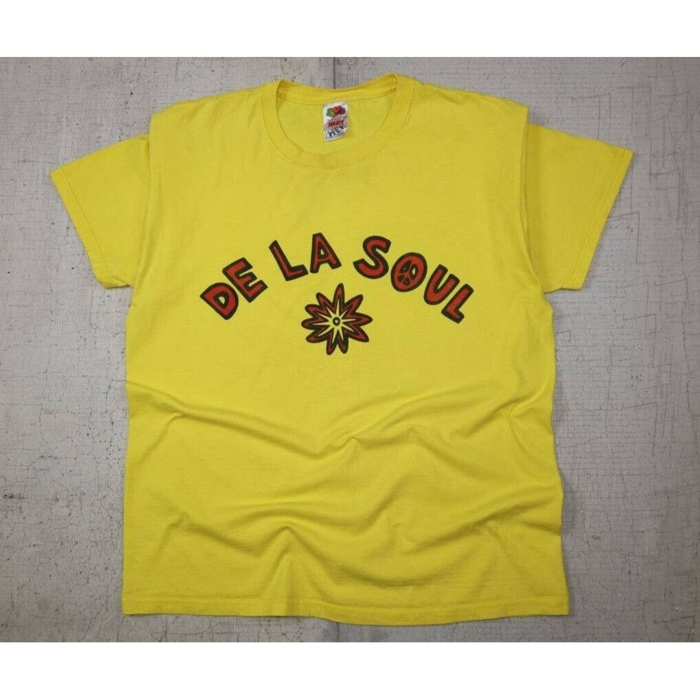 Fruit Of The Loom Vintage 90s De La Soul 3 feet high Yellow T Shirt Size Large Size US L / EU 52-54 / 3 - 1 Thumbnail