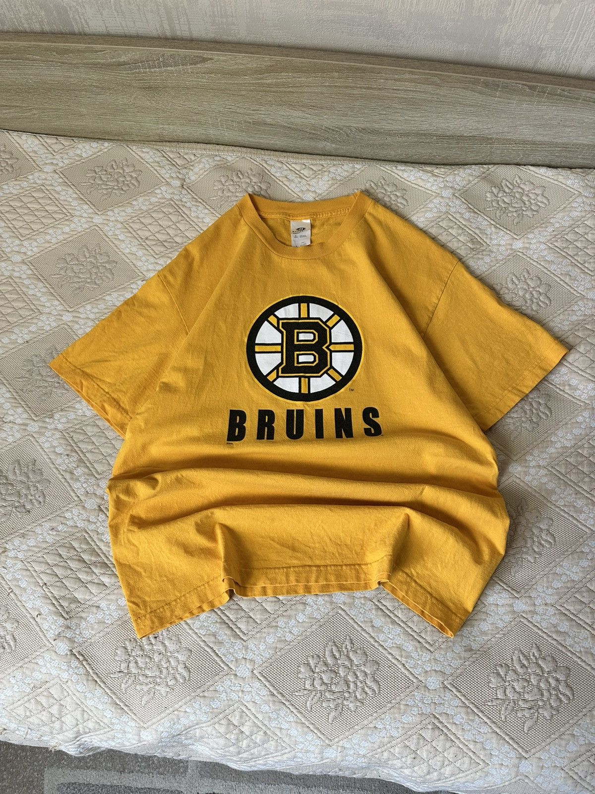 NHL 🔥 Vintage 90s Boston Bruins NHL Logo T Shirt Hockey League Size US L / EU 52-54 / 3 - 1 Thumbnail