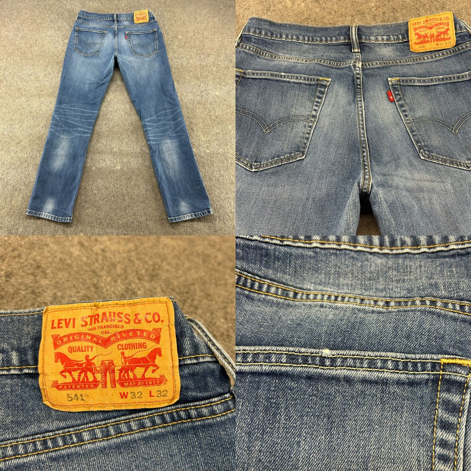 Levi's Levi's 541 Jeans Mens 32x32 Blue Athletic Fit Medium Wash Stretch Tapered Leg Denim 5-Pocket Size US 32 / EU 48 - 8 Thumbnail