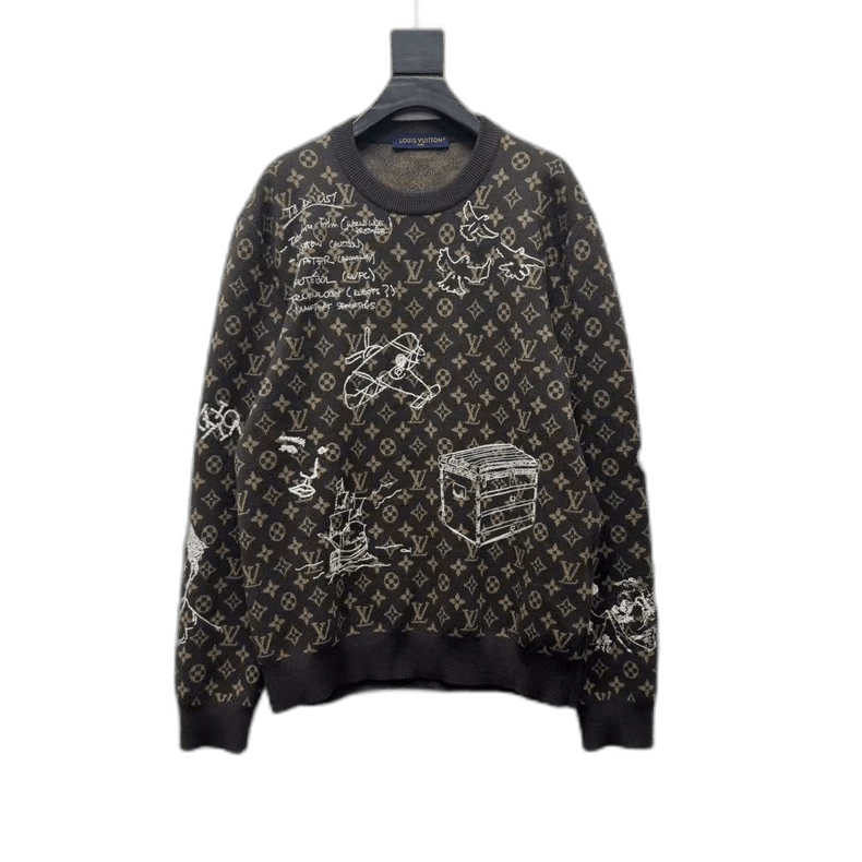 Louis Vuitton Louis Vuitton FW23 Logo Knit Sweatshirt - dmc Size M / US 6-8 / IT 42-44 - 1 Thumbnail