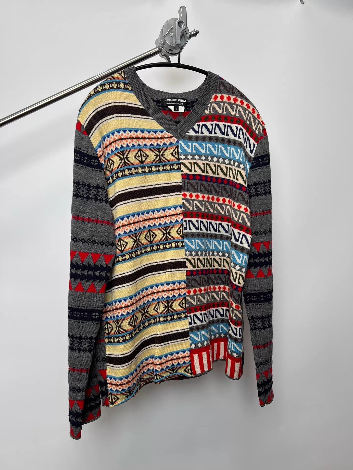 Comme des Garcons Comme des Garçons Christmas colorblocked wool knit sweater Size US M / EU 48-50 / 2 - 2 Thumbnail