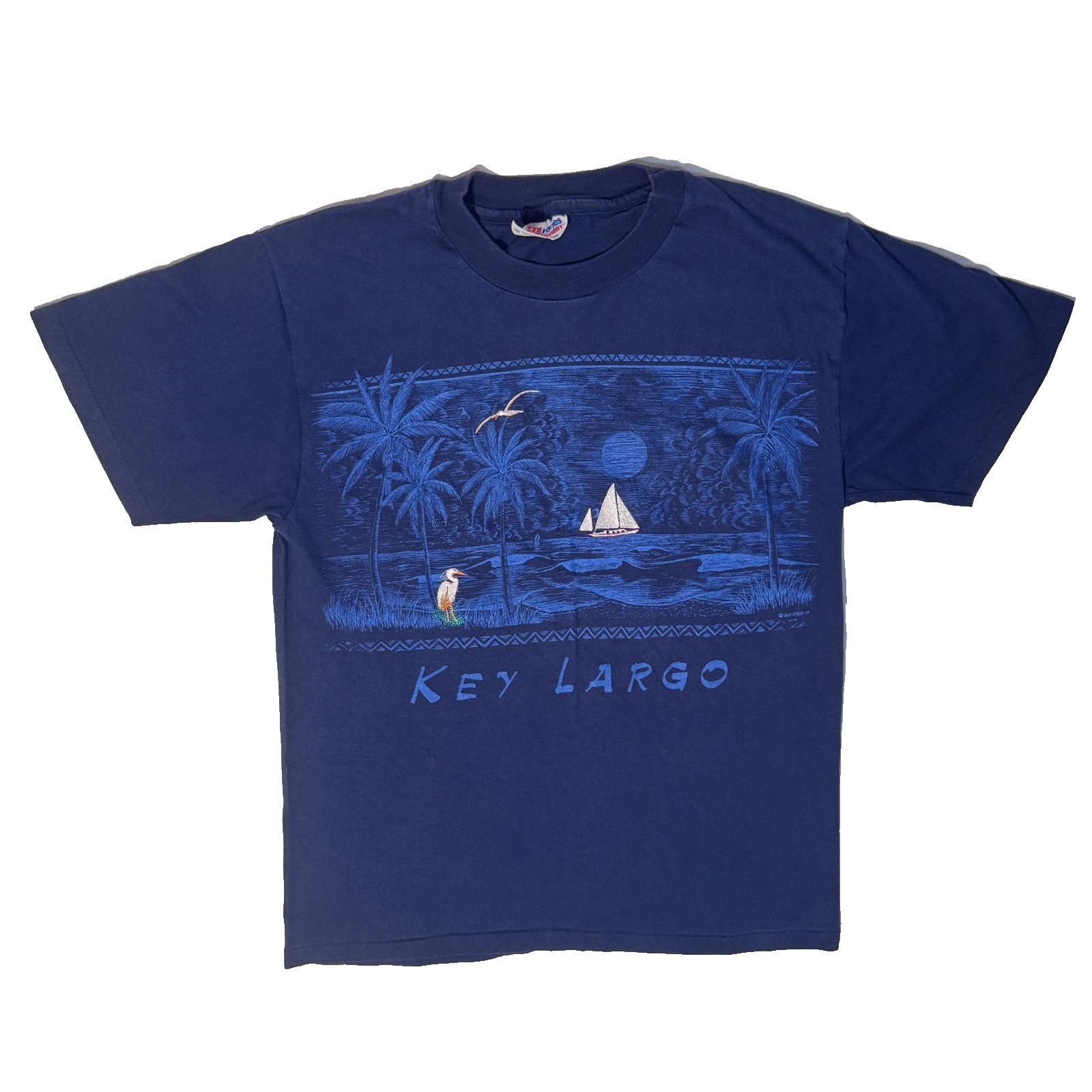 Hanes Key Largo Florida Keys Vintage Souvenir Single Stitch Embroi Size US M / EU 48-50 / 2 - 1 Thumbnail