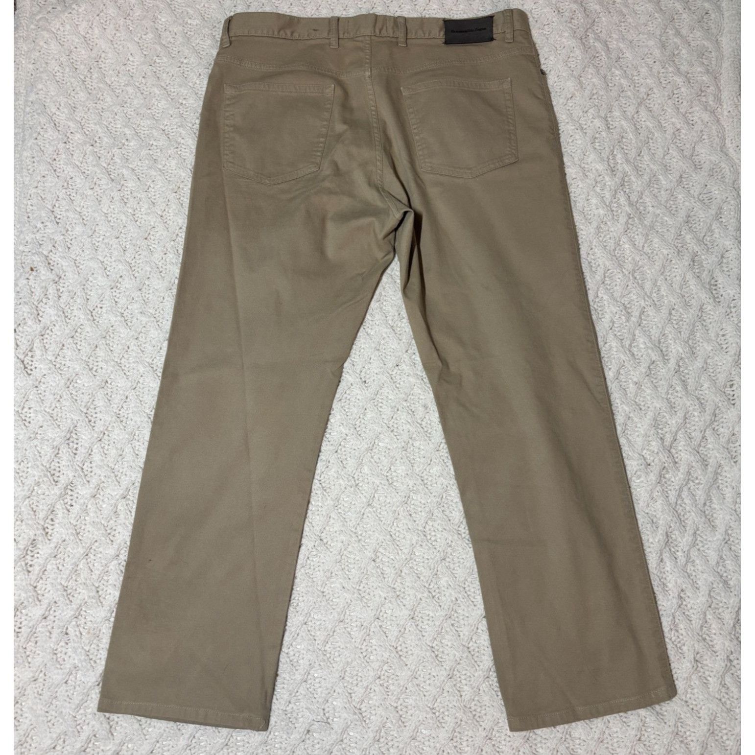 Ermenegildo Zegna Ermenegildo Zegna Beige Cotton Flat Front Casual Pants Jeans Size 38R - 6 Thumbnail
