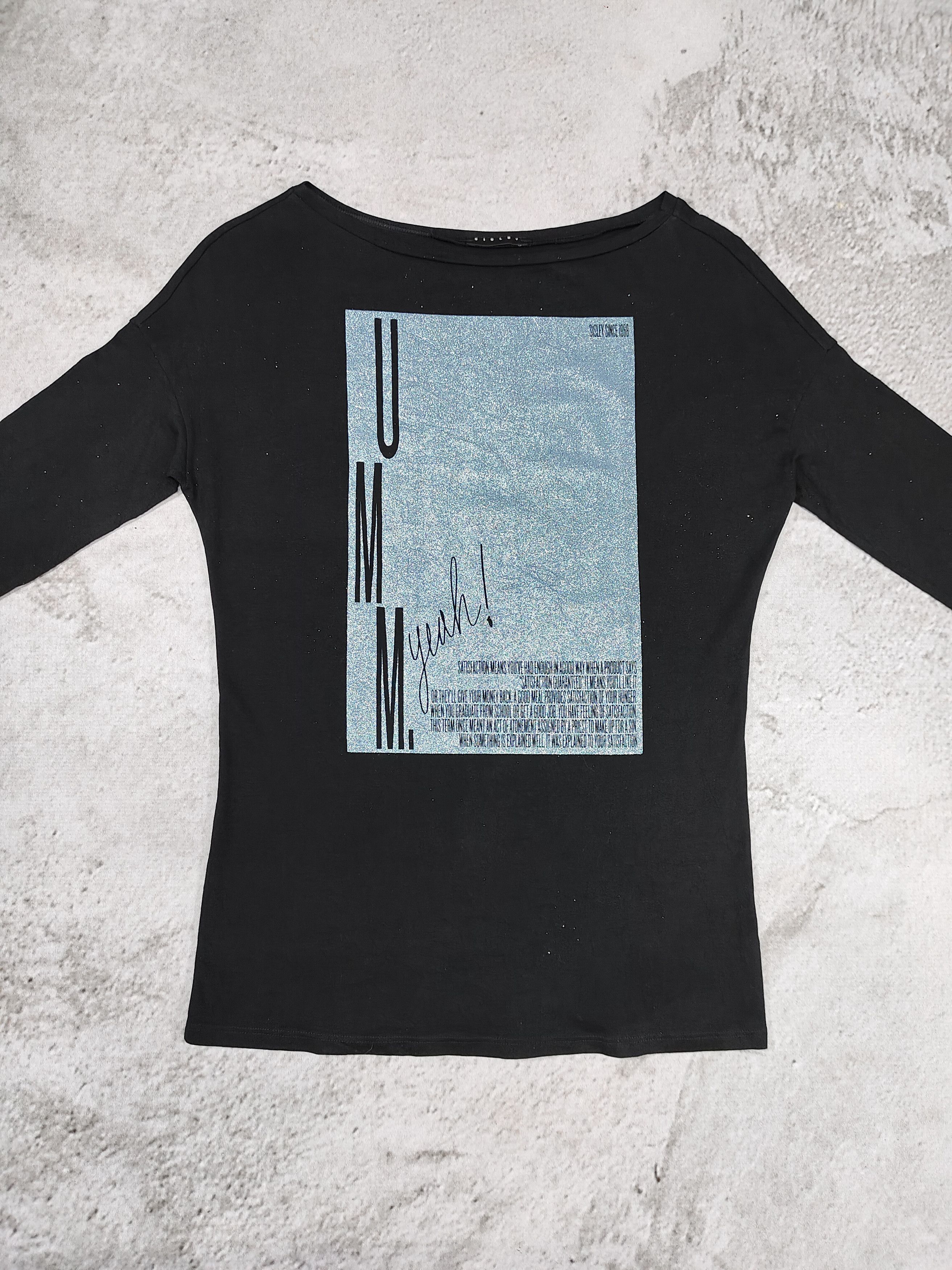 Sisley Sisley- Minimal Casual Glam Glitter Graphic Boat Neck Top Size M / US 6-8 / IT 42-44 - 7 Thumbnail