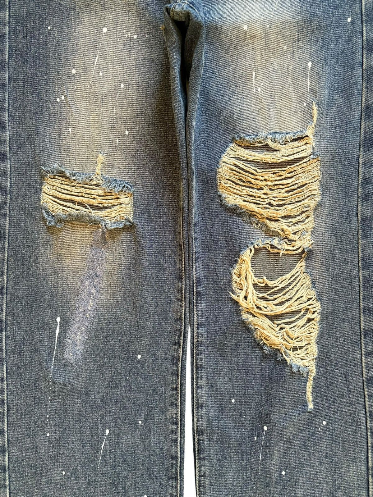 Japanese Brand Vintage Japanese Brand Painted Splattered Ripped Baggy Jeans Size 26" / US 2 / IT 38 - 5 Thumbnail
