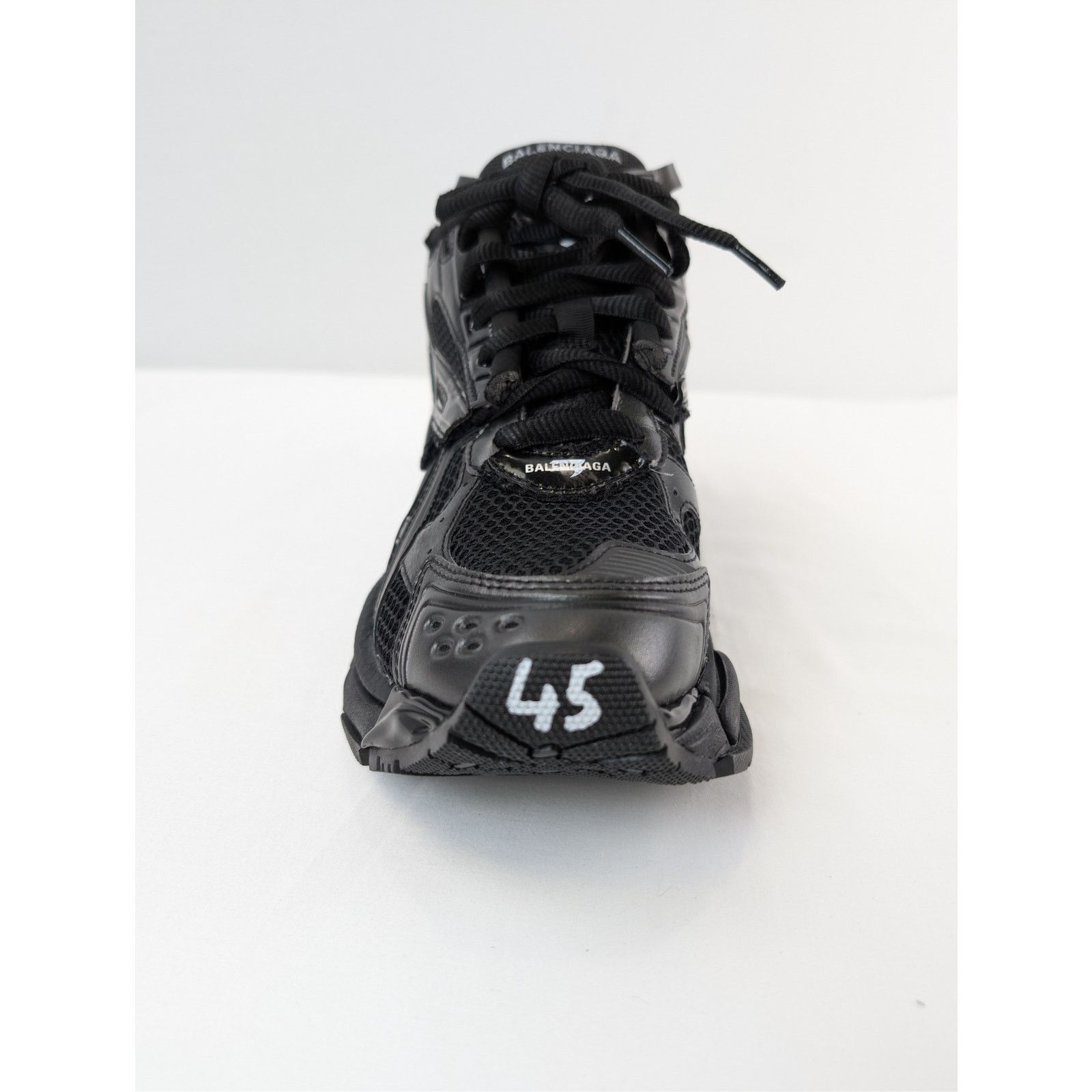 Balenciaga o1rshd1 Monocolor Mesh Rubber Runner Sneakers in Black Size US 12 / EU 45 - 15 Thumbnail