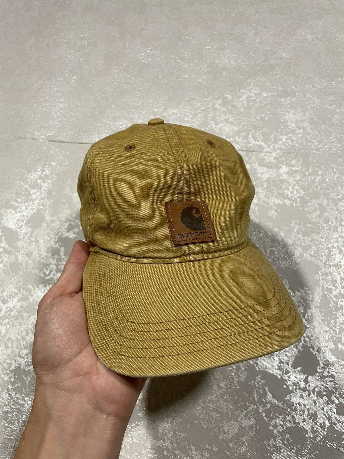 Vintage Carhartt Odessa Cap Hat Leather Logo in Brown, Men's