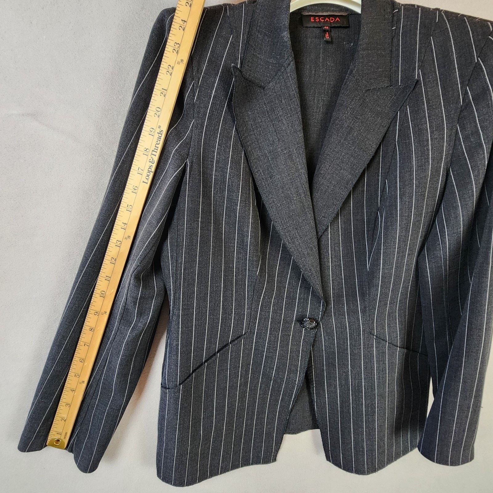 Escada Escada Pinstripe Pant Suit Blazer+Trousers Women Sz 12 Wool Size XL / US 12-14 / IT 48-50 - 7 Thumbnail