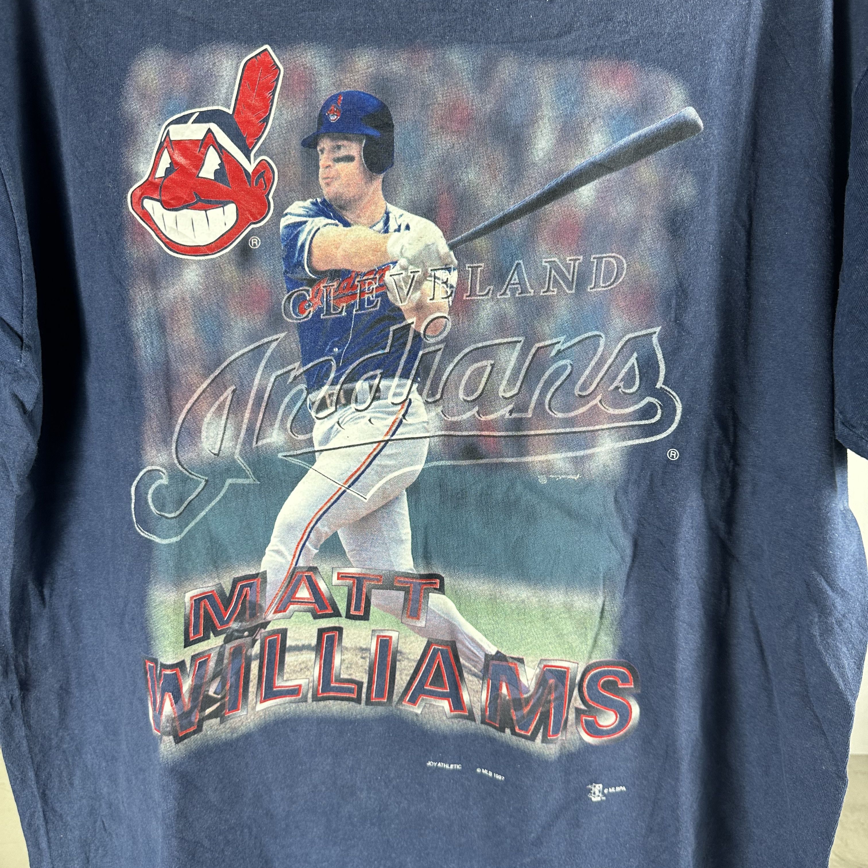 Vintage ​1997 Matt Williams Cleveland Indians MLB Graphic T-shirt Size US XL / EU 56 / 4 - 2 Thumbnail