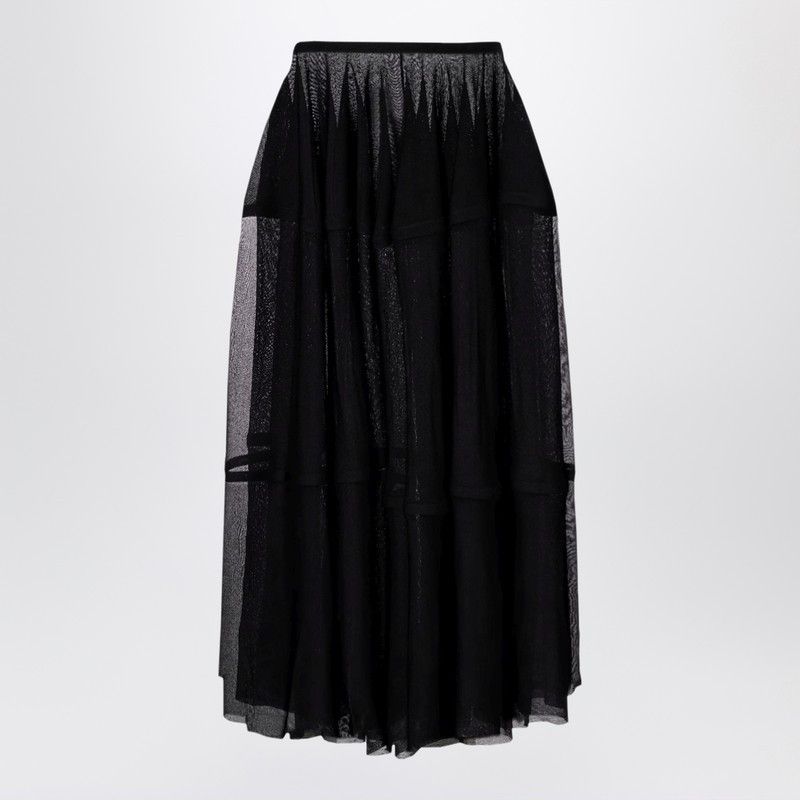 Alaia Black Midi Tulle Skirt