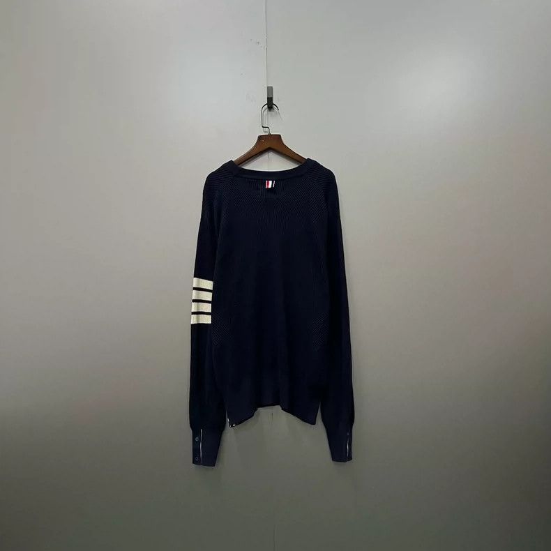 Thom Browne Thom Browne Blue and green striped knit sweater Size US XS / EU 42 / 0 - 2 Thumbnail