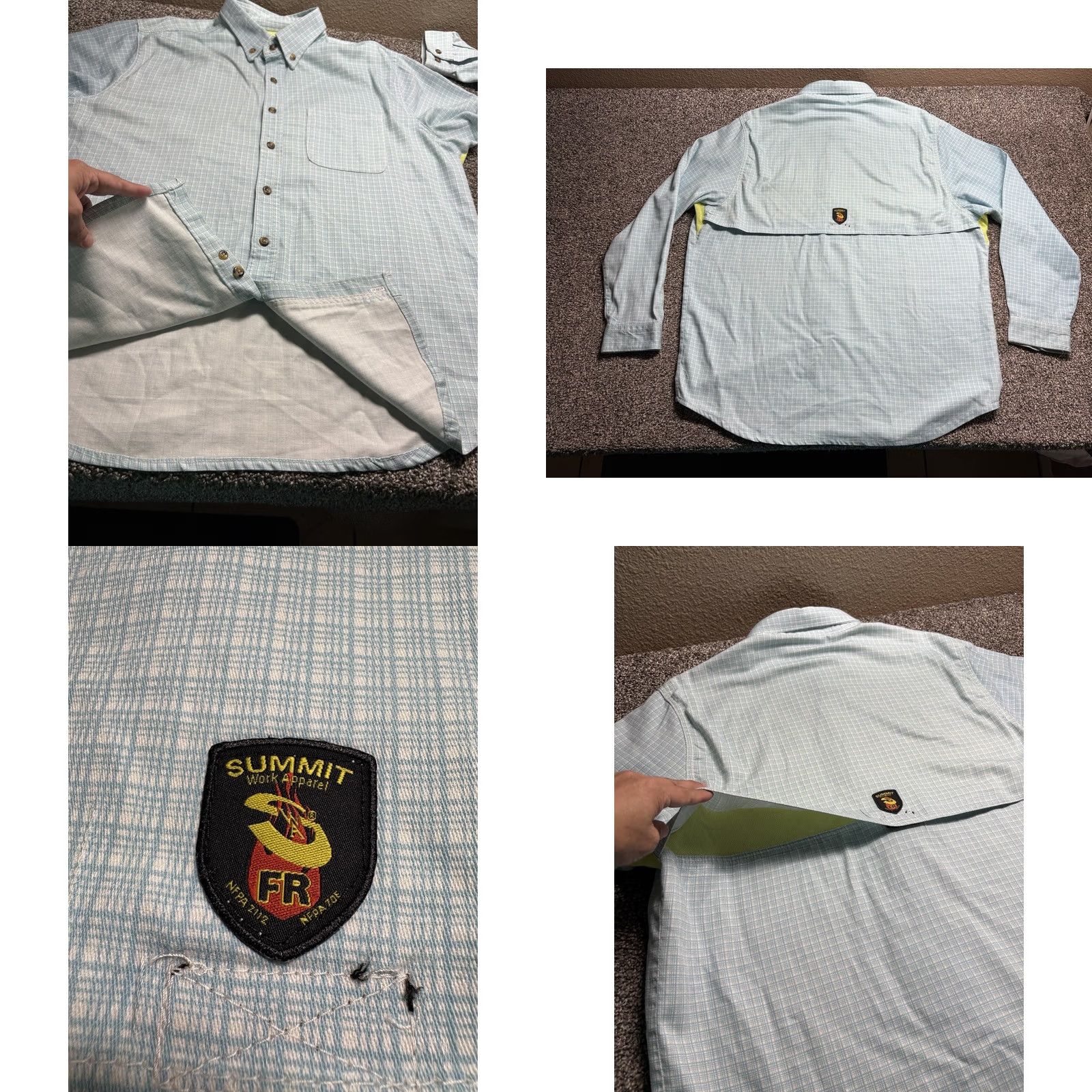 Vintage Summit FR Shirt Mens 2XL Blue Fire Resistant CAT 2 Work Apparel Size US XXL / EU 58 / 5 - 8 Thumbnail