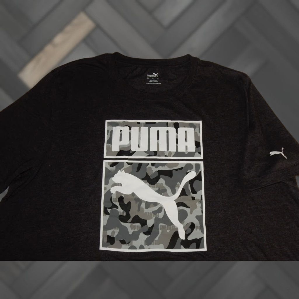 Puma VINTAGE PUMA Men's T-Shirt 3XL Short Sleeve Cotton Camo Gray Size US XXL / EU 58 / 5 - 1 Thumbnail