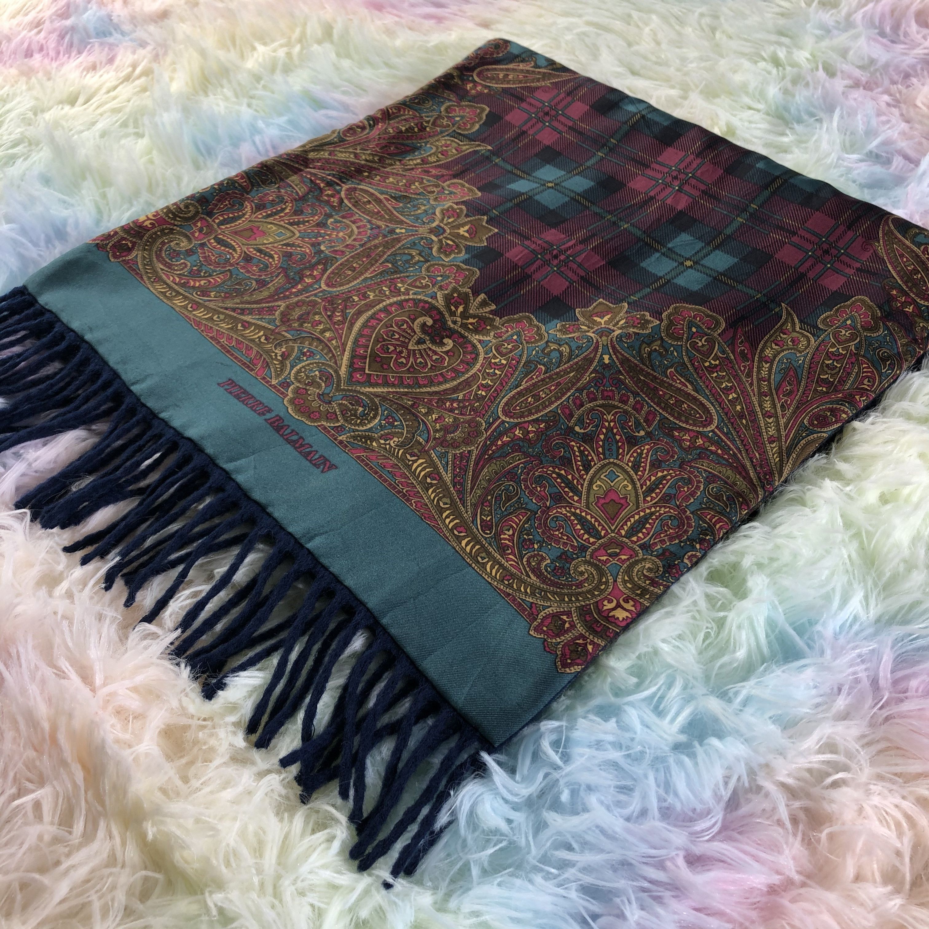 Vintage Pierre Balmain Wool Silk Scarf / Muffler / Neckwear - KM13 Size ONE SIZE - 3 Thumbnail