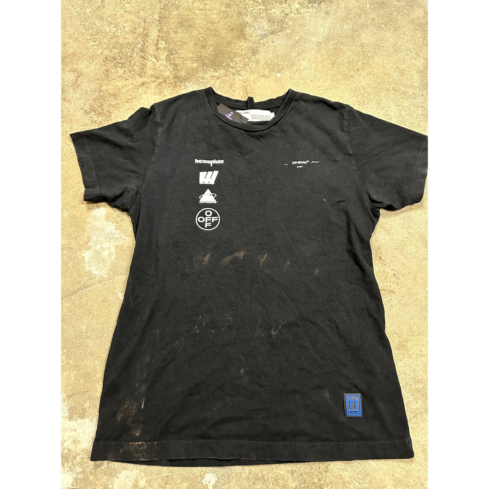 Off-White Off White Tee Black Incampiuta Medium Used Size US M / EU 48-50 / 2 - 2 Thumbnail