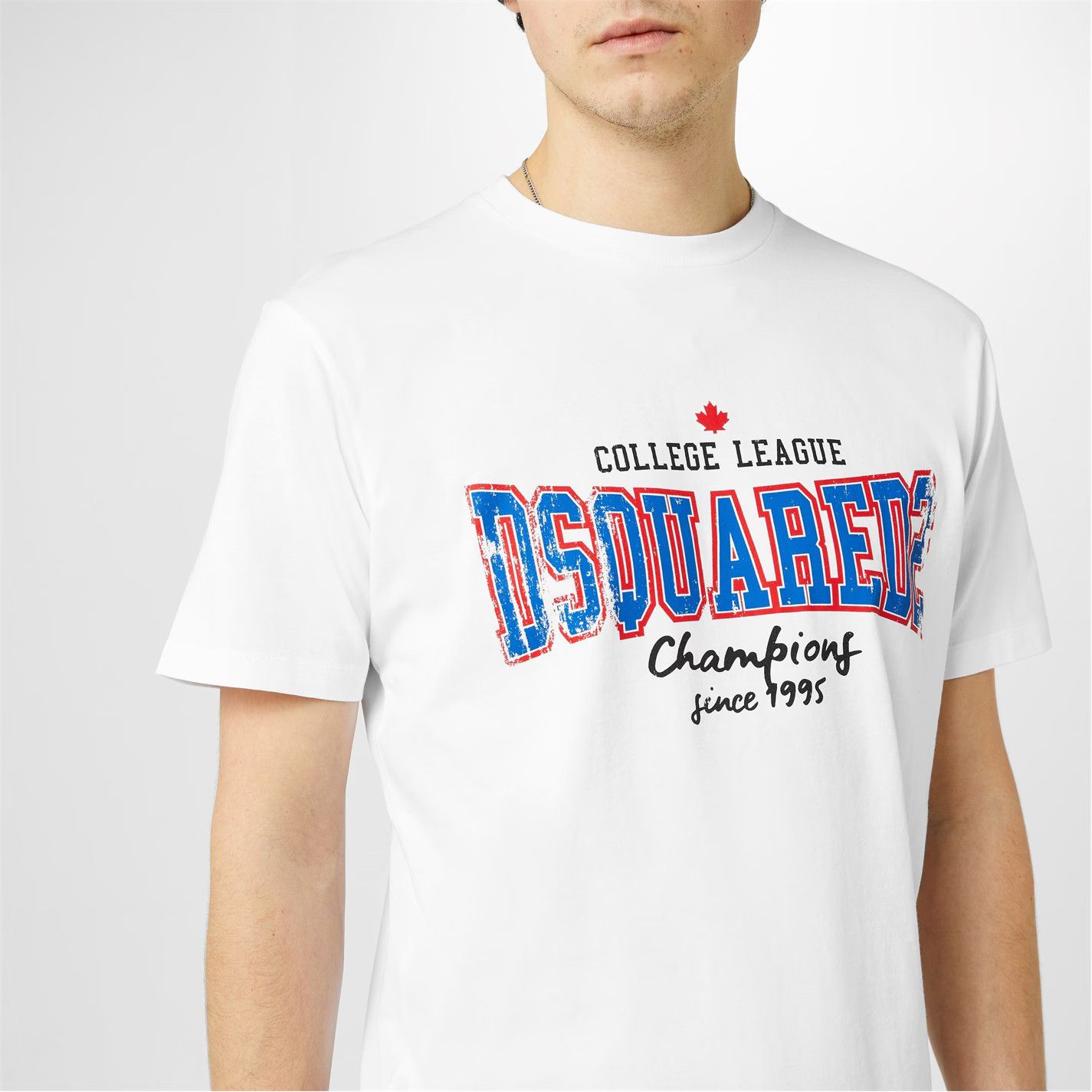 Dsquared2 o1g2r1mq0426 College Print Cotton T-Shirt in White Size US S / EU 44-46 / 1 - 4 Thumbnail