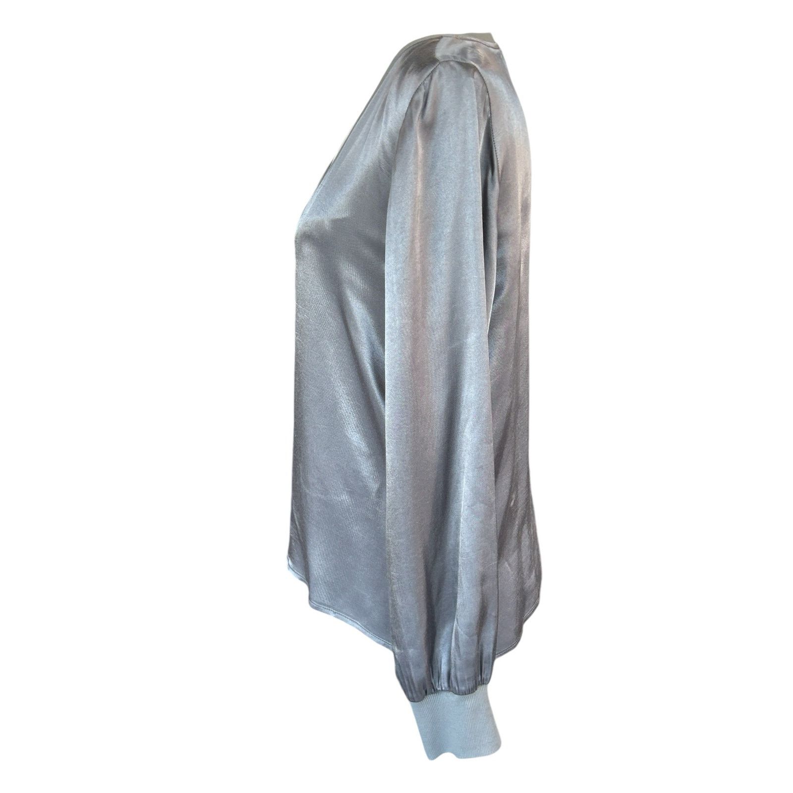 Nation LTD Nation Ltd. Ayra Blouse Satin Top Med Gray Minimalist Party Size M / US 6-8 / IT 42-44 - 10 Thumbnail