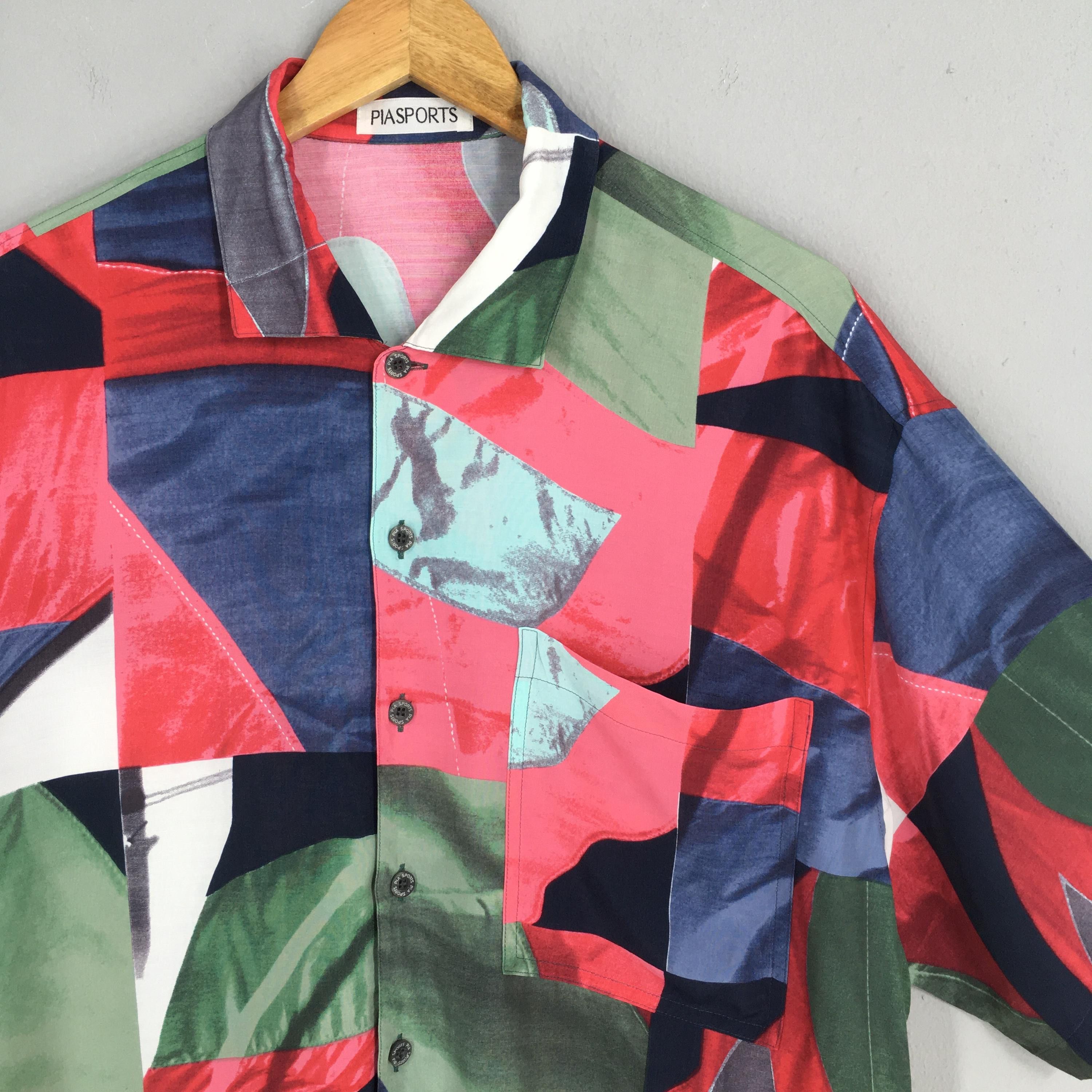 Vintage Vtg Pia Sports Funky Multicolor Abstract Pattern Shirt L Size US L / EU 52-54 / 3 - 2 Thumbnail