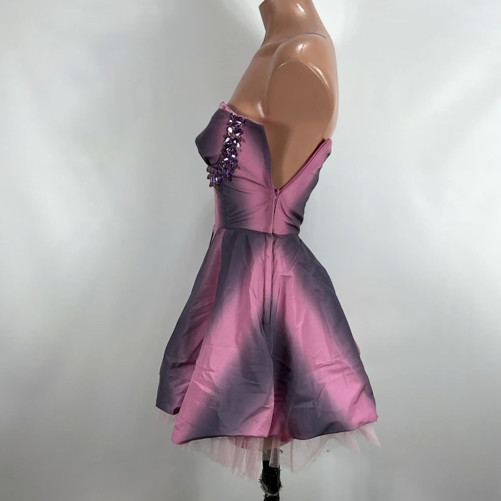Betsey Johnson VINTAGE Betsey Johnson Dress Womens 0 Pink Purple Ombre Beaded Birthday Party Mini y2k Size XS / US 0-2 / IT 36-38 - 7 Thumbnail