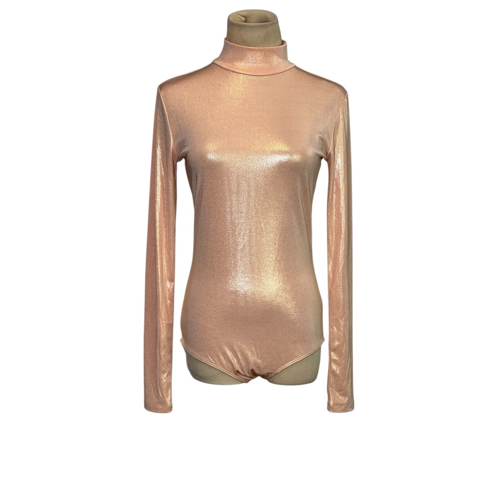 Zara Zara metallic pink long sleeves bodysuit size Medium Size M / US 6-8 / IT 42-44 - 17 Thumbnail