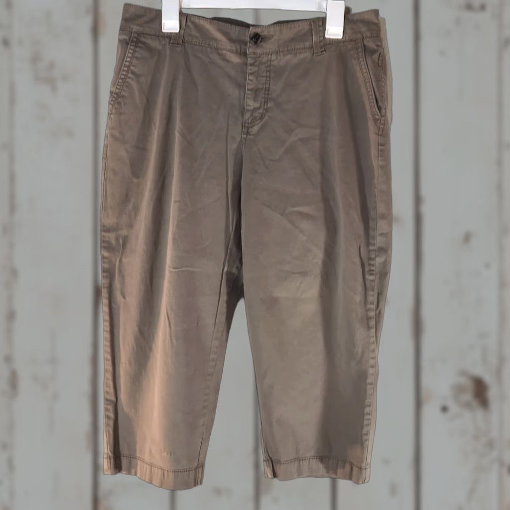 Vintage Sonoma Khaki Capri Pants Womens Size 12 Beige Casual Workwear Stretch Size ONE SIZE - 1 Thumbnail