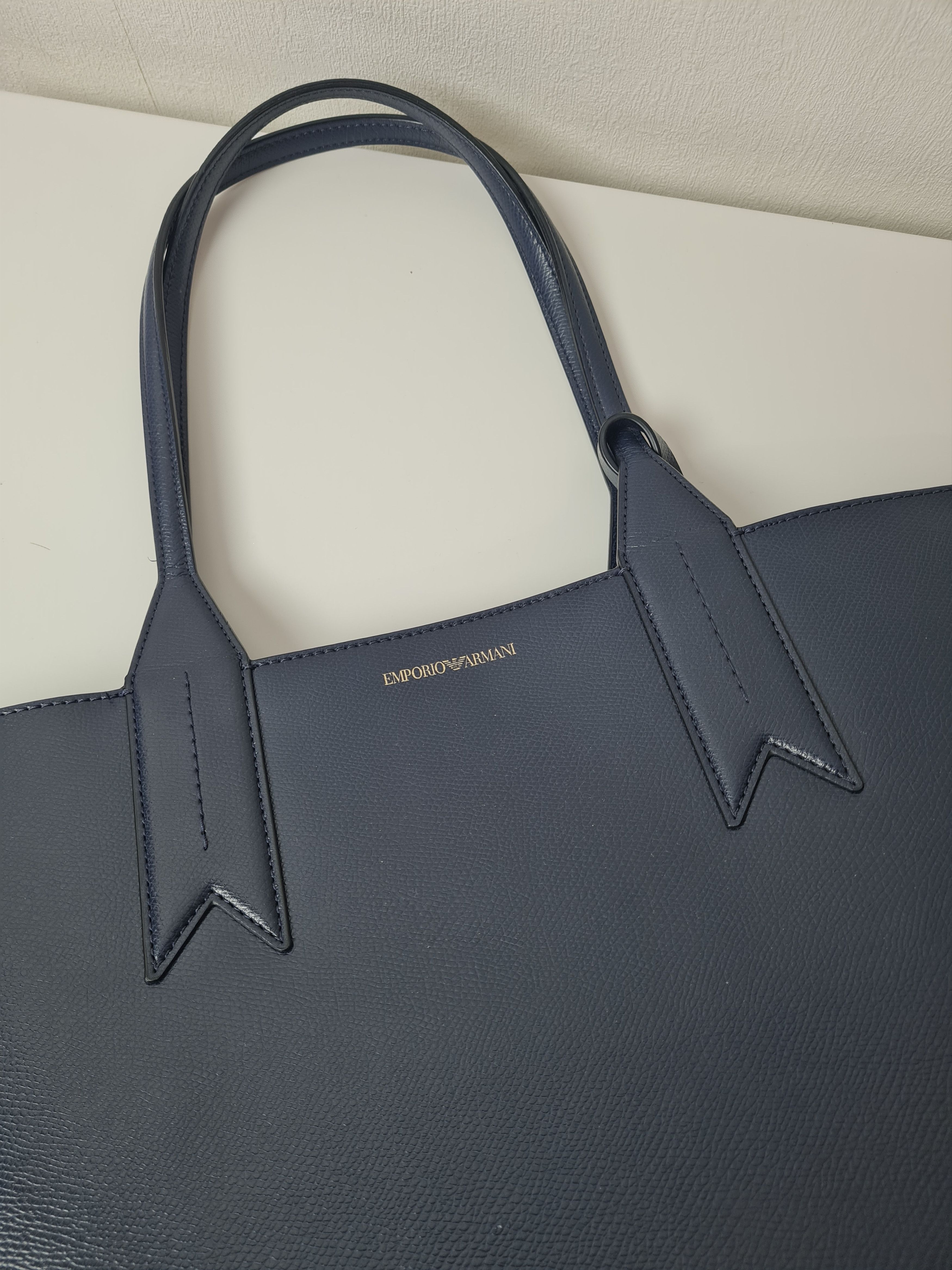 Emporio Armani Womens Vintage Emporio Armani Navy Shopper Bag Blue Size ONE SIZE - 10 Thumbnail